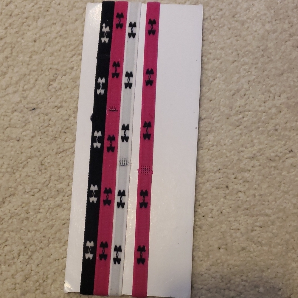 Under Armour Black and Pink Logo Hairbands